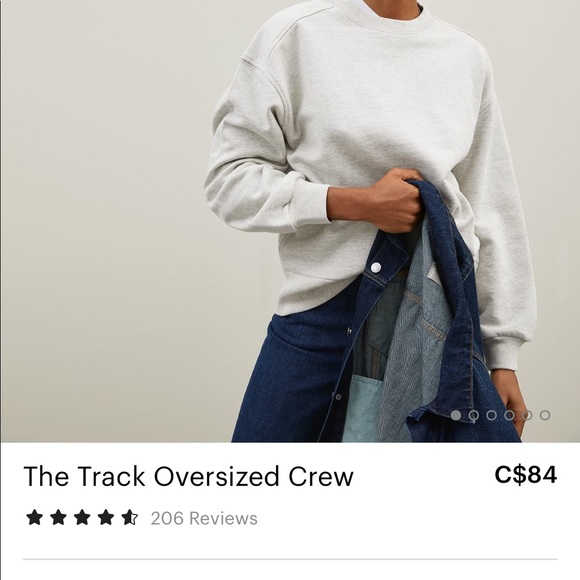 BNWT Track Oversized Crew Sweatshirt By Everlane - Picture 9 of 11